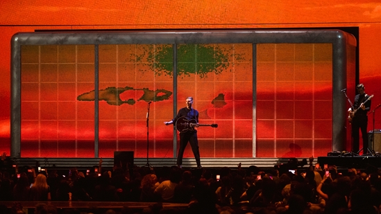 George Ezra performing at The BRITs 2019