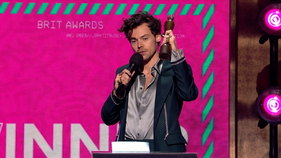 Harry Styles Receiving the Award for Best Pop/R&B Act