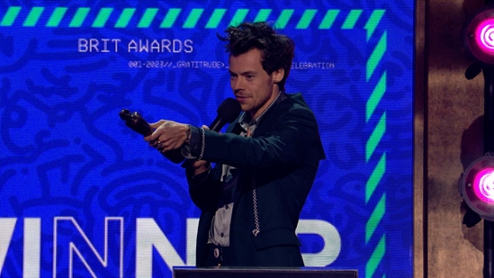 Harry Styles Receiving the Award for Song of the Year