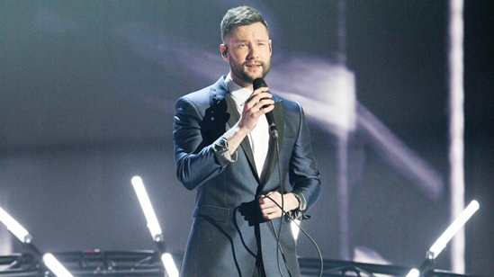 Calum Scott on stage at The BRITs 2017 Nominations Show