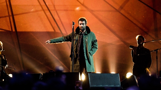 Liam Gallagher on stage at The BRITs 2018