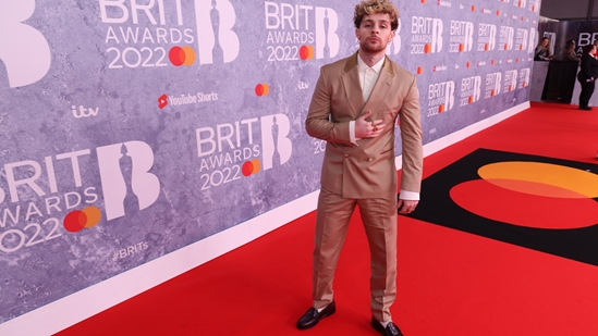 Tom Grennan on the Red Carpet at the 2022 BRIT Awards