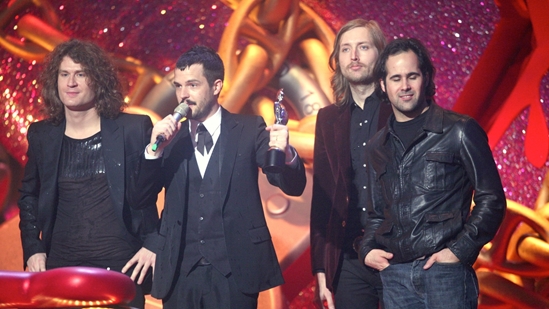The Killers receiving the award for Best International Album