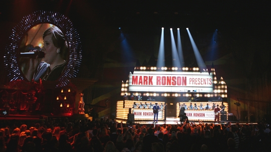 Mark Ronson performing at The BRITs 2008