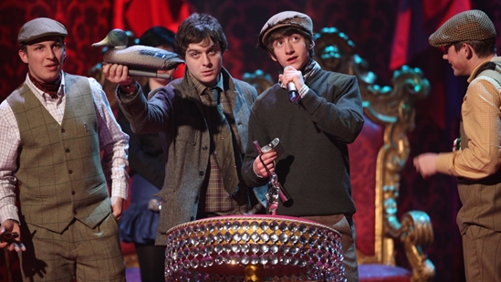 Arctic Monkeys accepting the award for British Group at The BRITs 2008