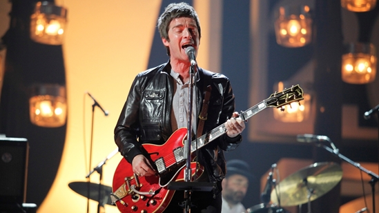 Noel Gallagher performing 'AKA...What A Life!' at The BRITs 2012