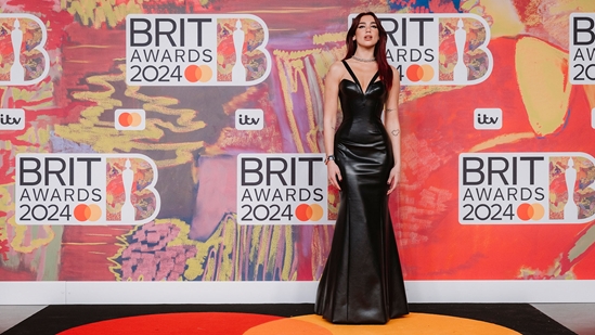 Dua Lipa on the BRIT Awards 2024 Red Carpet