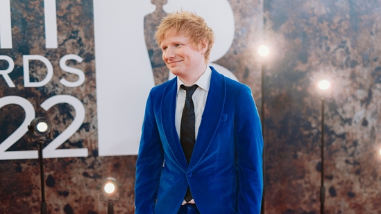 Ed Sheeran walks the Red Carpet at the 2022 BRIT Awards