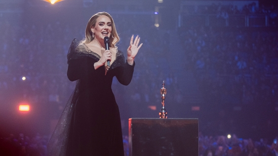 Adele Accepting her award for Mastercard Song of the Year