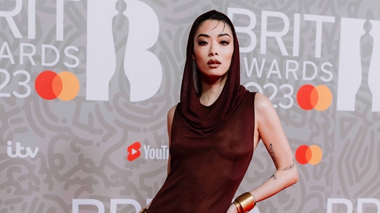 Rina Sawayama on the 2023 BRIT Awards red carpet