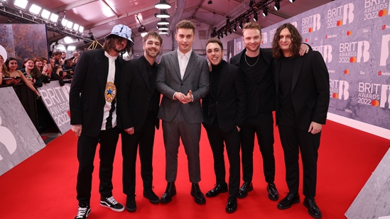 Sam Fender with Band on the Red Carpet at the 2022 BRIT Awards