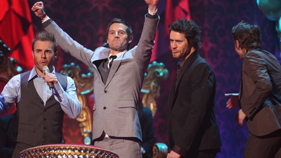 Take That accepting the award for British Single at The BRITs 2008